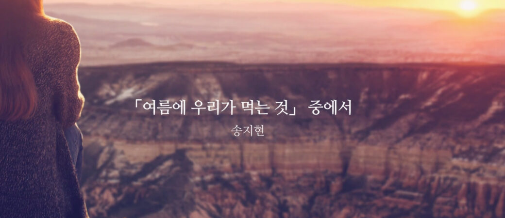 송지현, 「여름에 우리가 먹는 것」 중에서